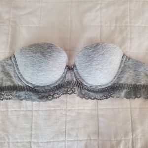 Aerie Light Gray Lace Accent Bra
